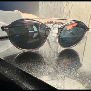 Ray-Ban RB4266 polarized double bridge round aviator sunglasses